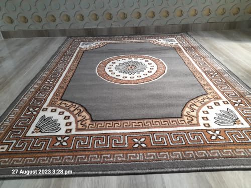 Image of Soft Modern Washable Beautiful Acrylic Rugs for Home Decor Living Room 8x11 feet (240 x 330 CM) Grey