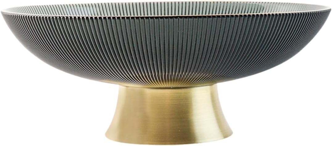 Tall Glass Fruit Bowl Pedestal Decorative Snack Tray for Coffee Table and Kitchen Counter, Glass Fruit Dish for Home Dining and Living Room Use