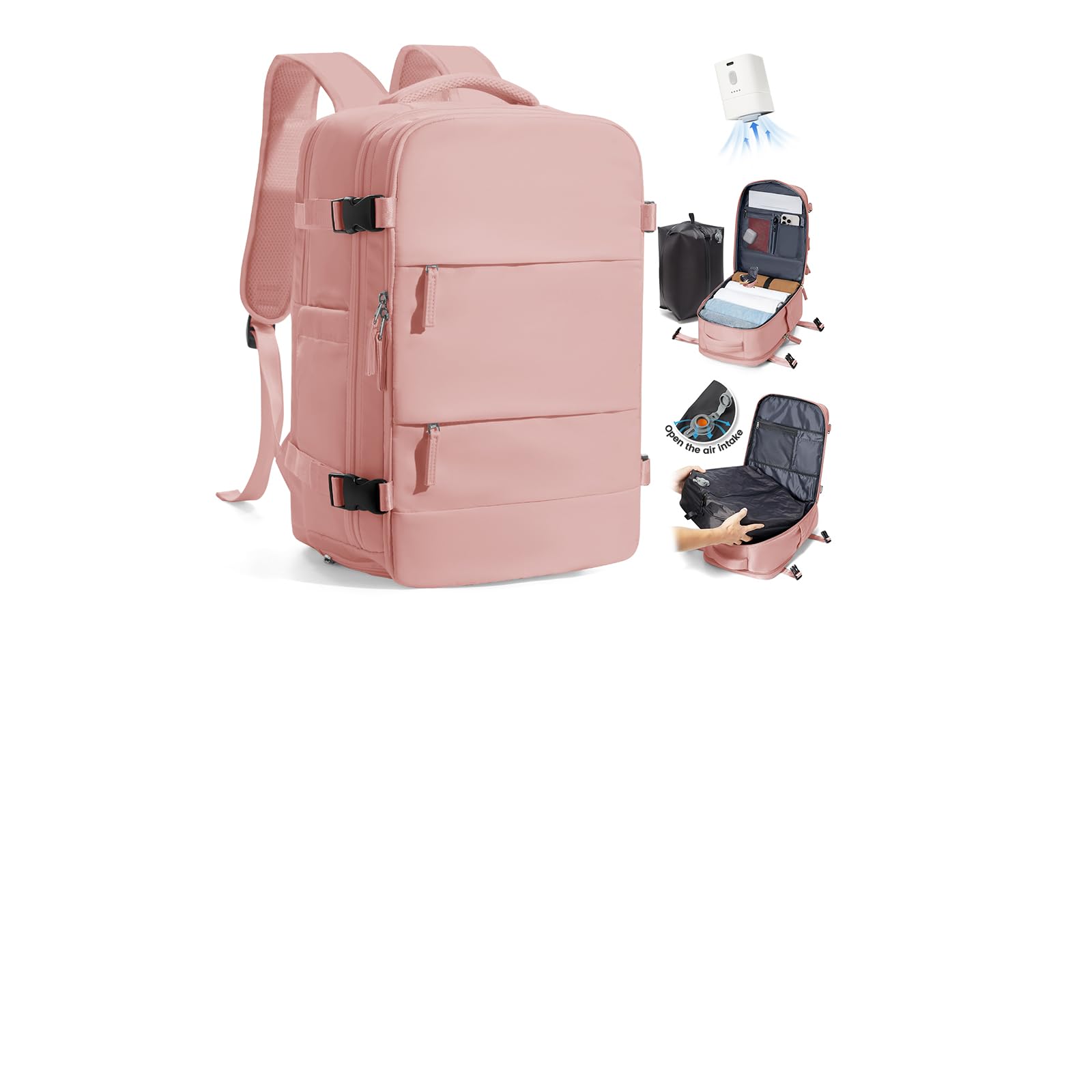 SZLX Zaino Ryanair 40x30x20 Sottovuoto con pompa Zaino da Viaggio 40x30x20 Sottovuoto Bagaglio a Mano Wizzair Donna Borse da Cabina per Easyjet Uomo per Laptop 14 Pollici Impermeabile