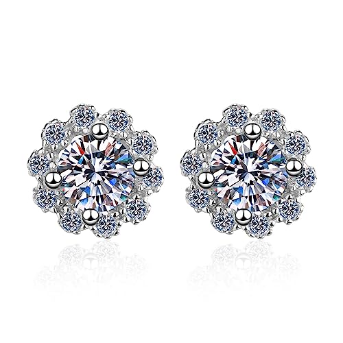 Boucles d'oreilles Moissanite StarGems® EX043 argent 925 anti-allergie éclat durable