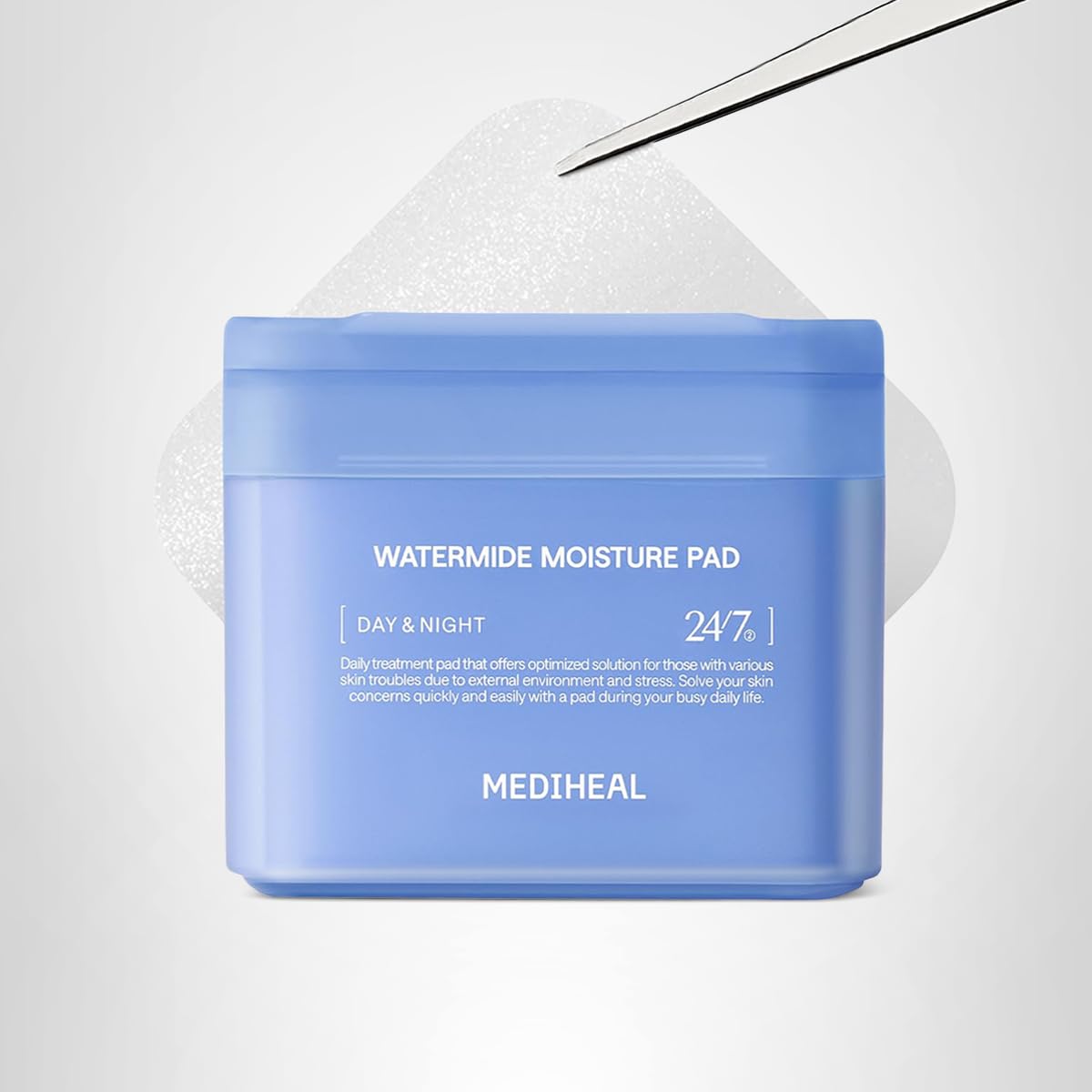 MEDIHEAL Toner Pads - Watermide Moisture Pad (100 count) for Intensive Hydration & Soothing - Contains Squalane to Increase Absorption Rate - Vegan Derma Gel Texture Pad, Korean Skin Care: Watermide 100 Count (Pack of 1)