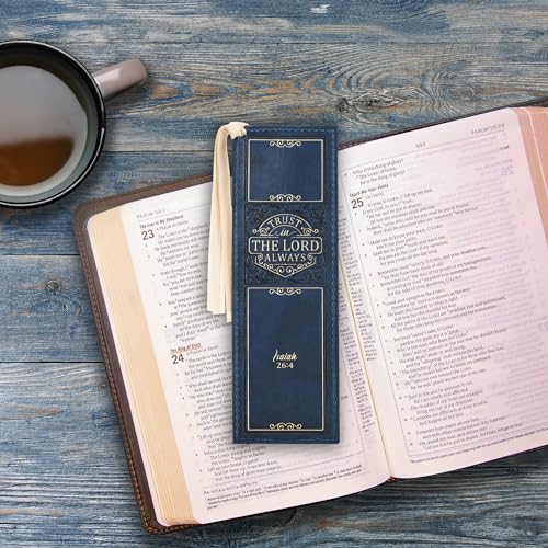 Image of Christian Art Gifts Faux Leather Scripture Bookmark: Trust in the Lord