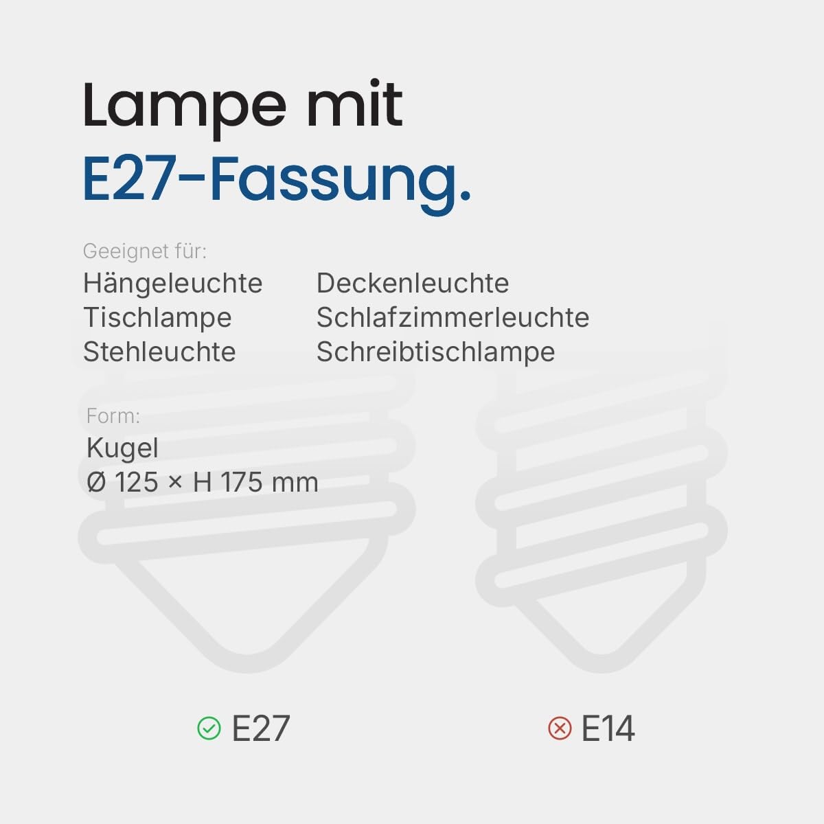 BEMKO Premium E27 LED-Lampe Globe 11W 1500lm 2700K warmweiß 10 Stück
