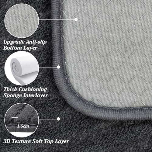 Tapis salon rond 160cm gris résistant avec envers antidérapant