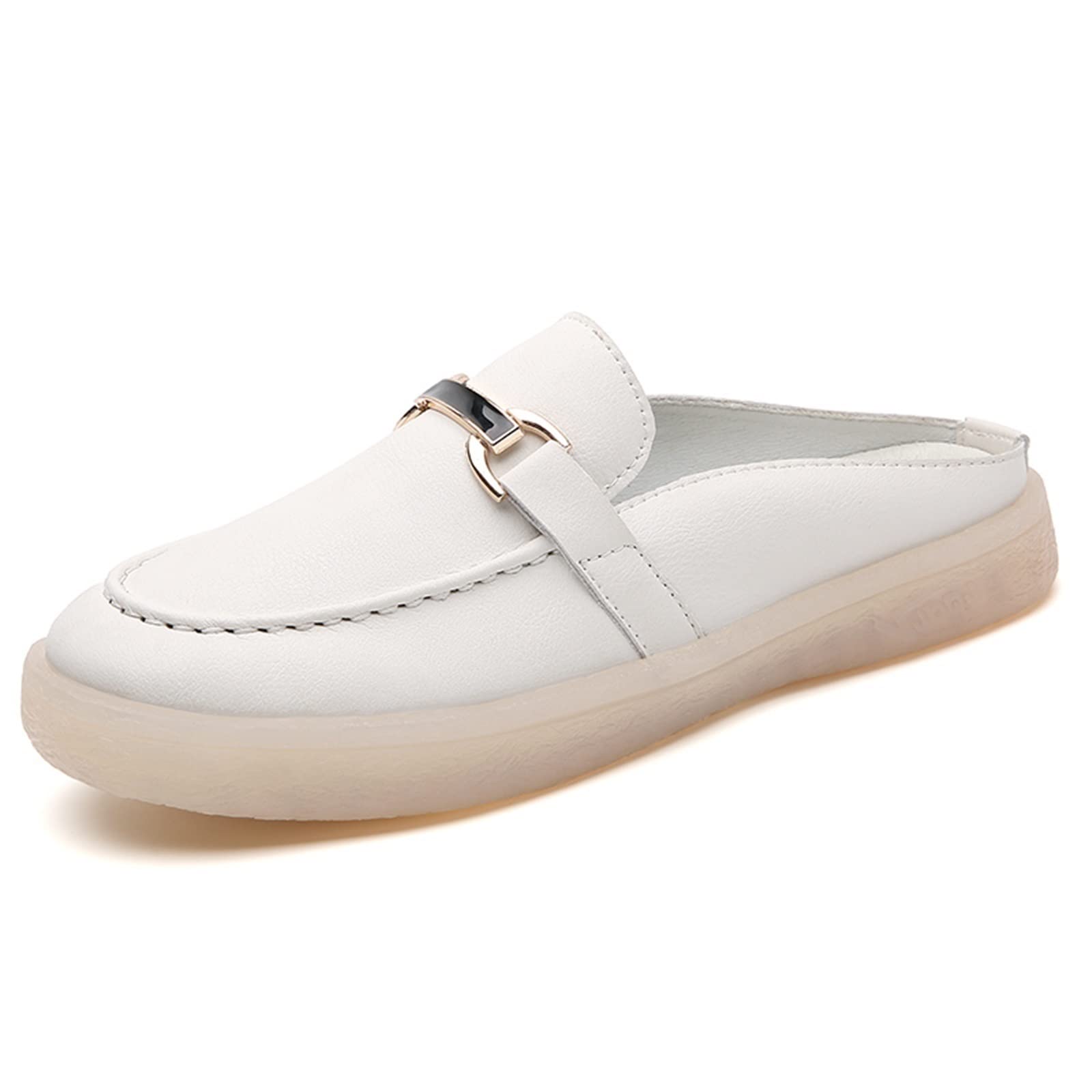 Zapatos individuales para mujer estilo plano con punta redonda color negro 7