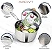 AVACRAFT Stainless Steel Saucepan with Glass Strainer Lid, Two Side Spouts for Easy Pour with Ergonomic Handle, Multipurpose Sauce Pot (5-Ply Capsule Bottom, 3.5 Quart)