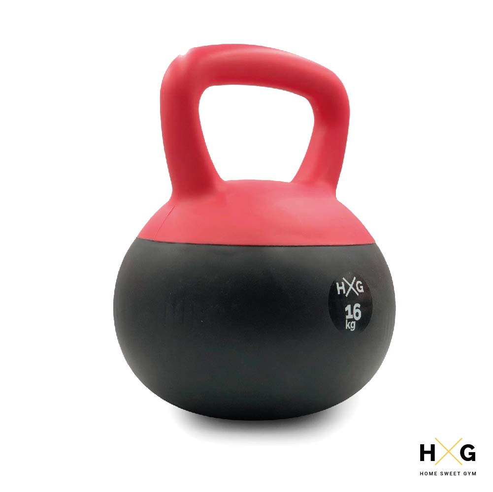 JOWY Pesa Rusa o Pesa Kettlebell 4kg, 8kg, 12kg, 16kg, 20kg PVC rellena de Fina Arena de Acero, Ideal para Ejercicios y Entrenamientos de musculación o Crosstraining. Tu casa es tu Gimnasio.