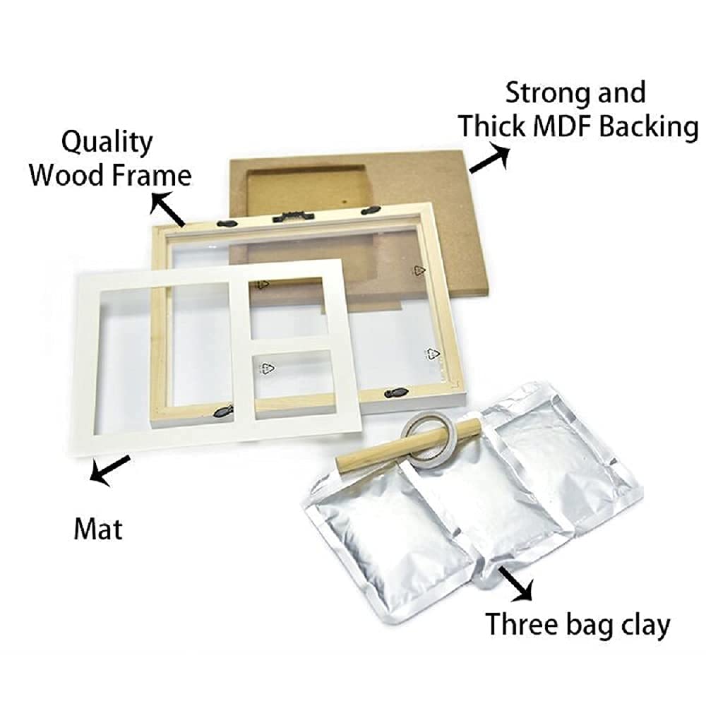 Mold Memories Baby Clay Handprint & Footprint Kit With Frame - Non Toxic, Baby Friendly Clay - White, 1 Count 4