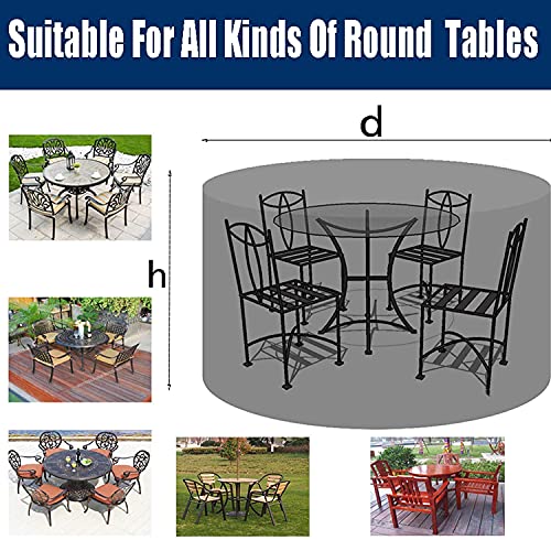 Housse table ronde jardin 310x90cm bâche imperméable extérieure - 8