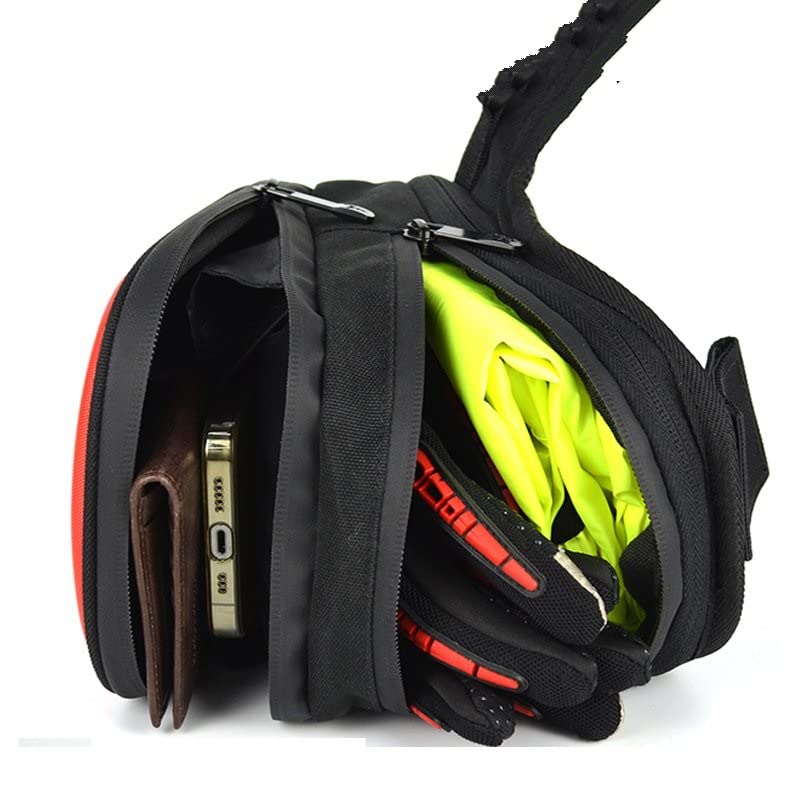 Beentas Motorfiets Drop Been Side Bag Zwarte Motorfiets Tas Hard Shell Outdoor Casual Heuptas Motorfiets Hip Bum Pack Tassen Motorbike Been Tas, Koolstofvezel, Eén maat