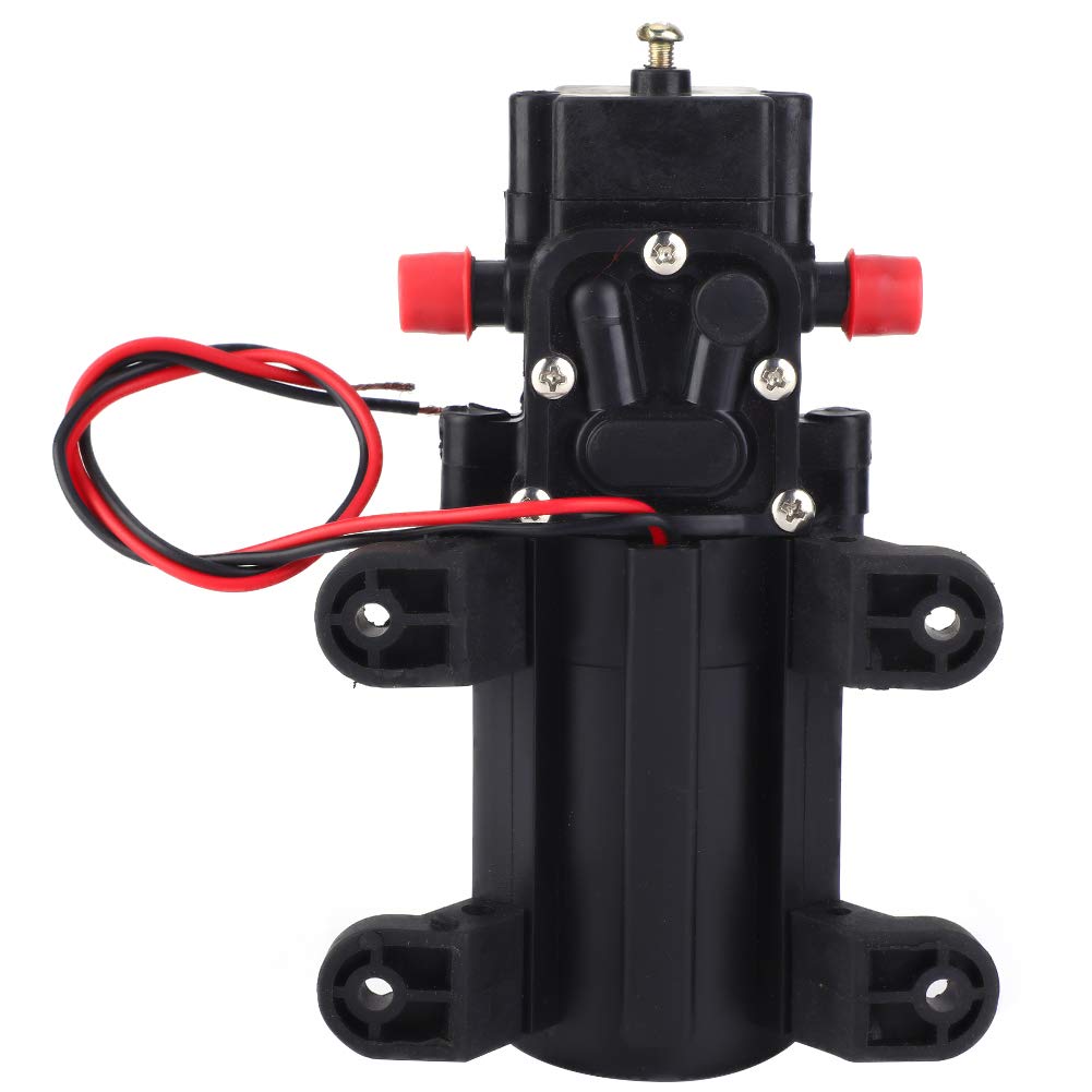 Bomba de Agua para RV 24 V, 70 W, Autocebante con Diafragma, Alta Presión, Uso en Camping y Transferencia (Bomba Tubo Recto Doble Cara)