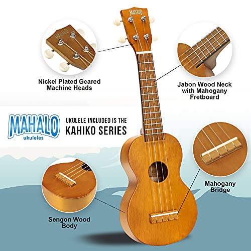 Image of Mahalo Kahiko Series Soprano Ukulele Trans. Brown with Essential Pack MK1 TBRK