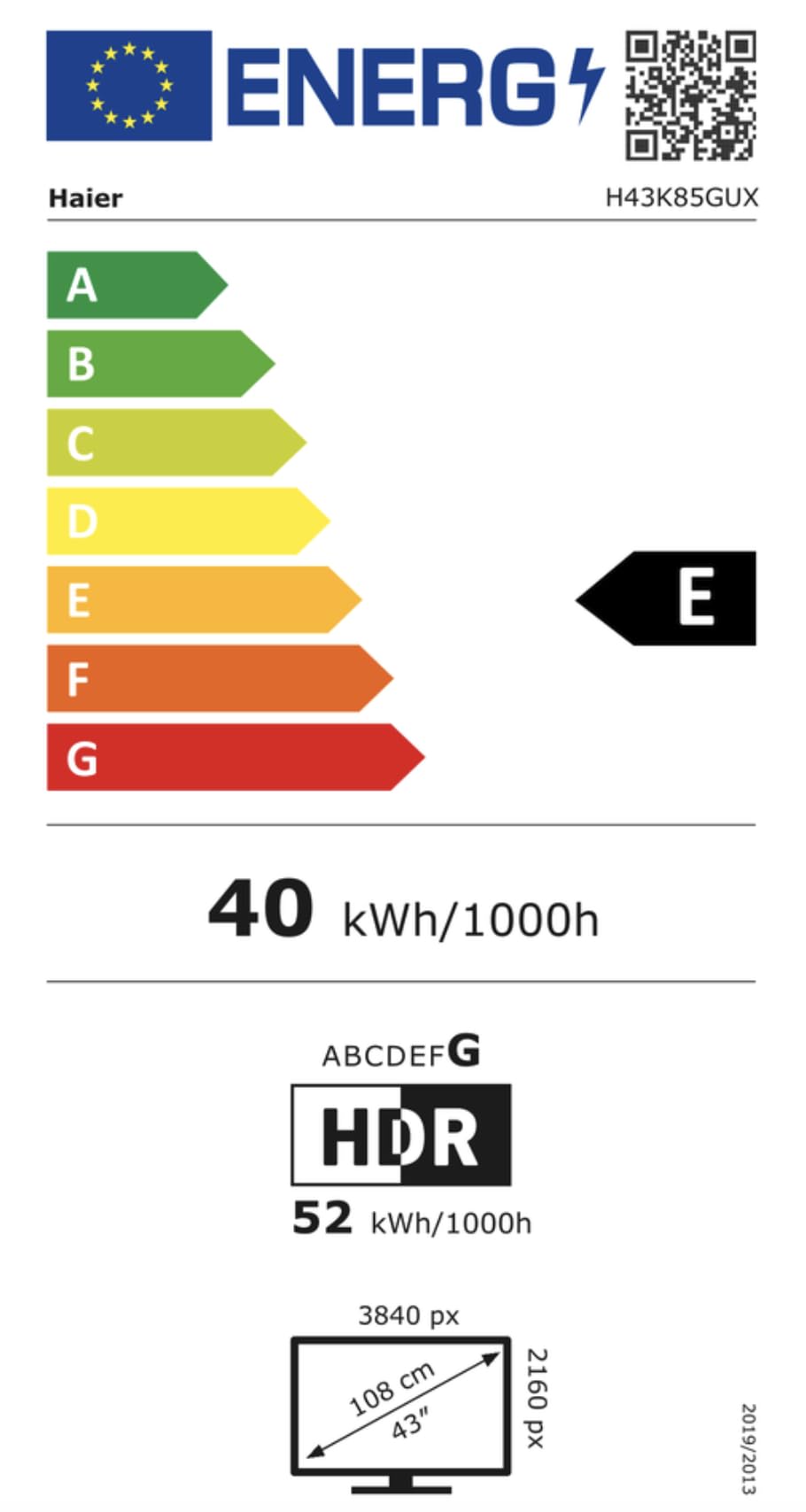 Haier K85 Smart TV LED 43'', 4K UHD, AI Picture Quality, Google TV