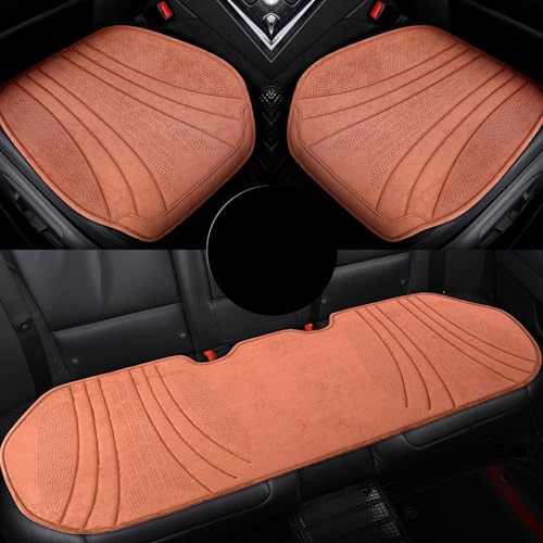 レクサス LBX 2023年12月?現行モデル専用 防水レザー車シートカバー シートクッション 座面カバー 運転席・助手席・後部座席対応 抗菌防臭 汚れ防止・シート保護 お尻クッション 取付簡単【2025年新型】(茶色,3点セット)