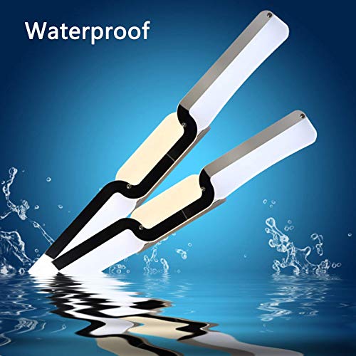 Luces de espejo de baño en acero inoxidable de 49cm frente a apliques comunes 2