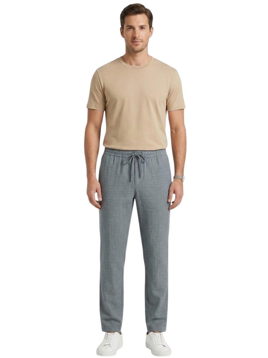millioncolors Men's Korean Linen Baggy Fit Joggers Drawstring-picture-56