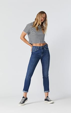 Mavi Women's Kathleen High Rise Slim Boyfriend Jeans