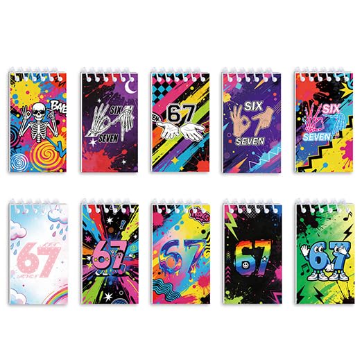 Bannière d'anniversaire 67 mèmes et cahiers colorés pour décoration festive