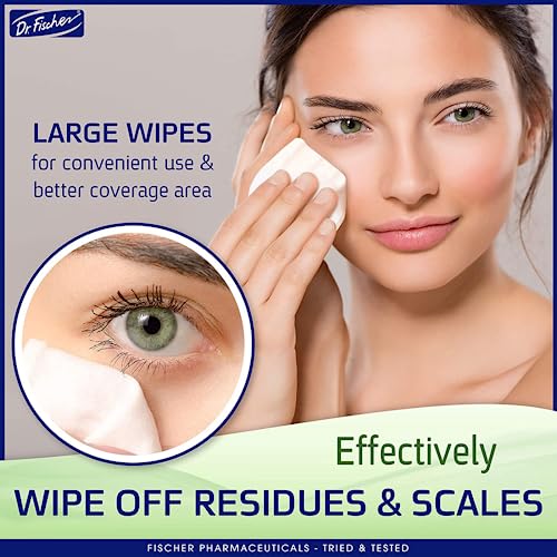 Image of Dr. Fischer Eyelid Wipes - Purified, Non-Irritating, Pre-moistened Eye Wipes for Cleansing Sensitive Skin. Hypoallergenic Make-up Remover (Pack of 2)