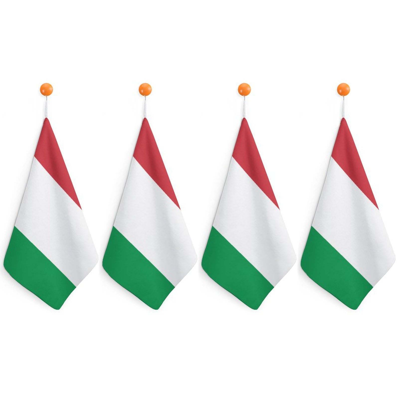 LWORZIIB 4 Piece Hanging Hand Towels, Italy Flag Small Dry Hand Towel for Kitchen Bathroom