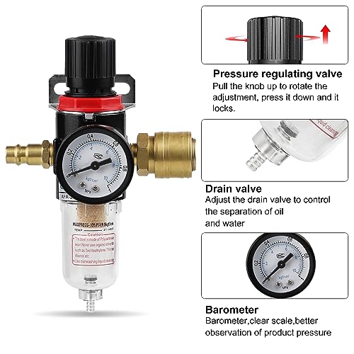 SWAWIS Regolatore d'aria 1/4 Filtro Regolatore