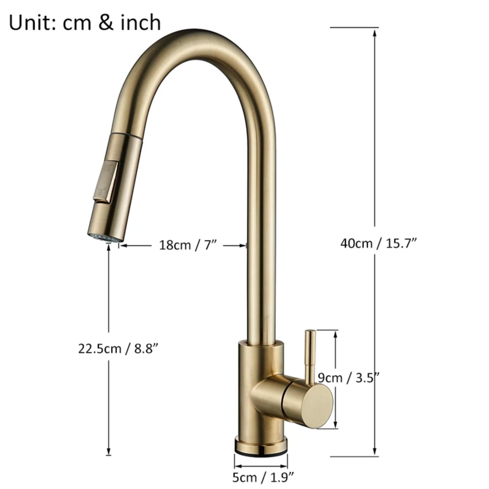 Grifo de cocina moderno con sensor táctil dorado cepillado con control táctil inteligente sensible