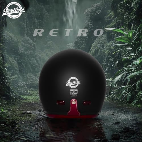 Image of Steelbird SBH-67 Retro 5.0 DOT and ISI Certified Open Face Helmet for Men and Women