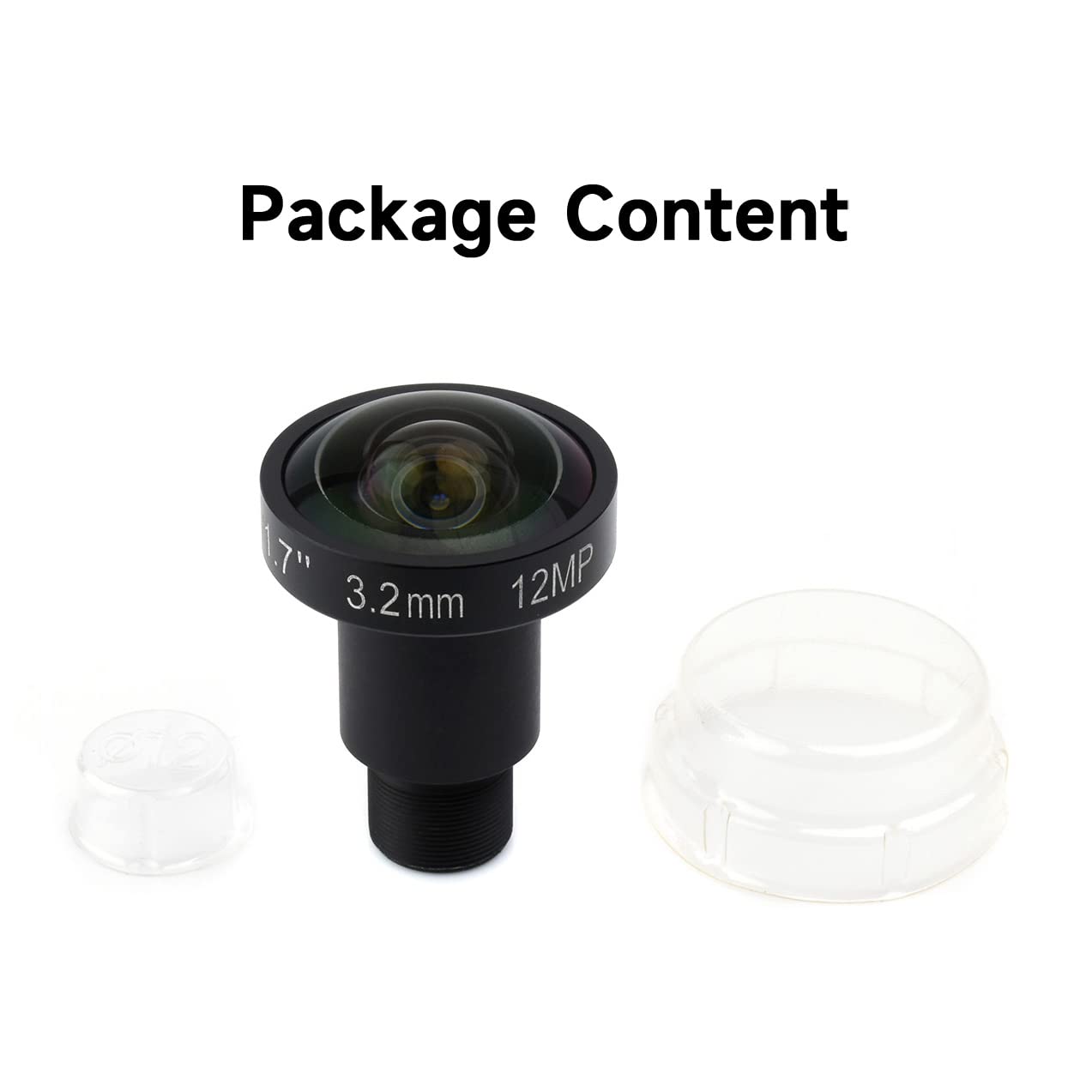 Waveshare Obiettivo M12 ad alta risoluzione, compatibile con fotocamera Raspberry Pi M12,12MP, FOV 160°, lunghezza focale 3,2 mm