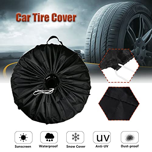 Image of Tire Covers (4 Pack) Dust-Proof Waterproof UV Sun Protectors for Motorhome RV Travel Trailer Camper Truck SUV Van