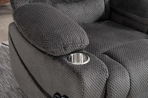 Sillón eléctrico reclinable tela terciopelo gris miniatura 7