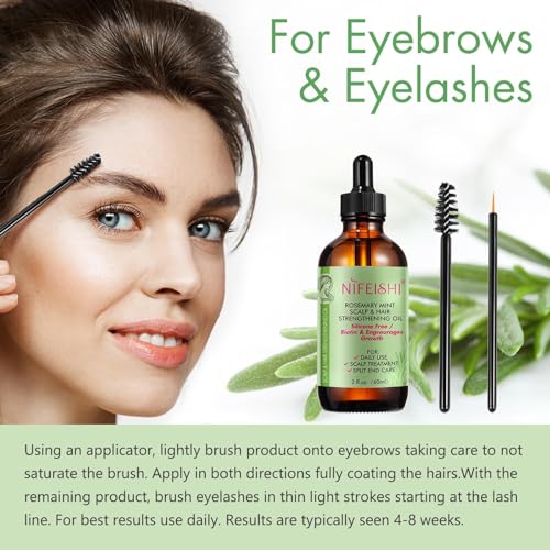 image for NIFEISHI Rosemary Oil for Hair Growth Organic (2.02 Oz), Rosemary Mint