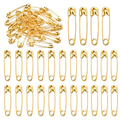Image of Small Gold and Silver Plated Safety Pins for Saree Nappy Lock pin for Blanket Sweater Perfect for Clothes Craft Sewing Pinning Hijab pin for Women and Girls (Small, 48)