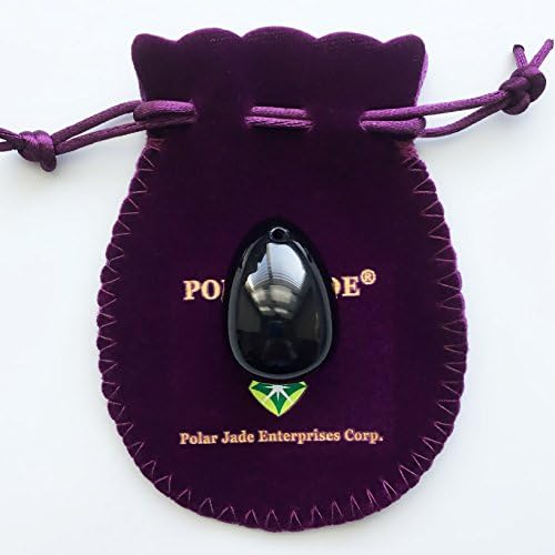 Polar Jade Yoni Egg of Obsidian Gemstone, Drilled, Manually Polished, Entry Level Affordable, Small Size (35x25mm)