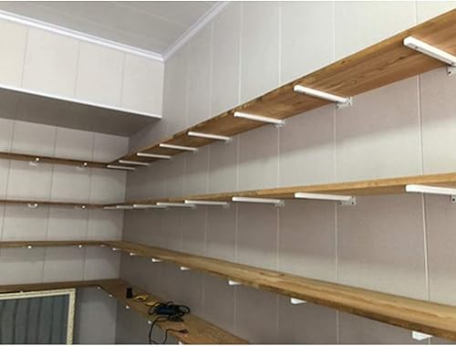 Miniatura 6 de Soporte de estante de tubo cuadrado flotante blanco, montado en la pared, soportes de soporte de ángulo oculto de 90 grados, soporte de estante de