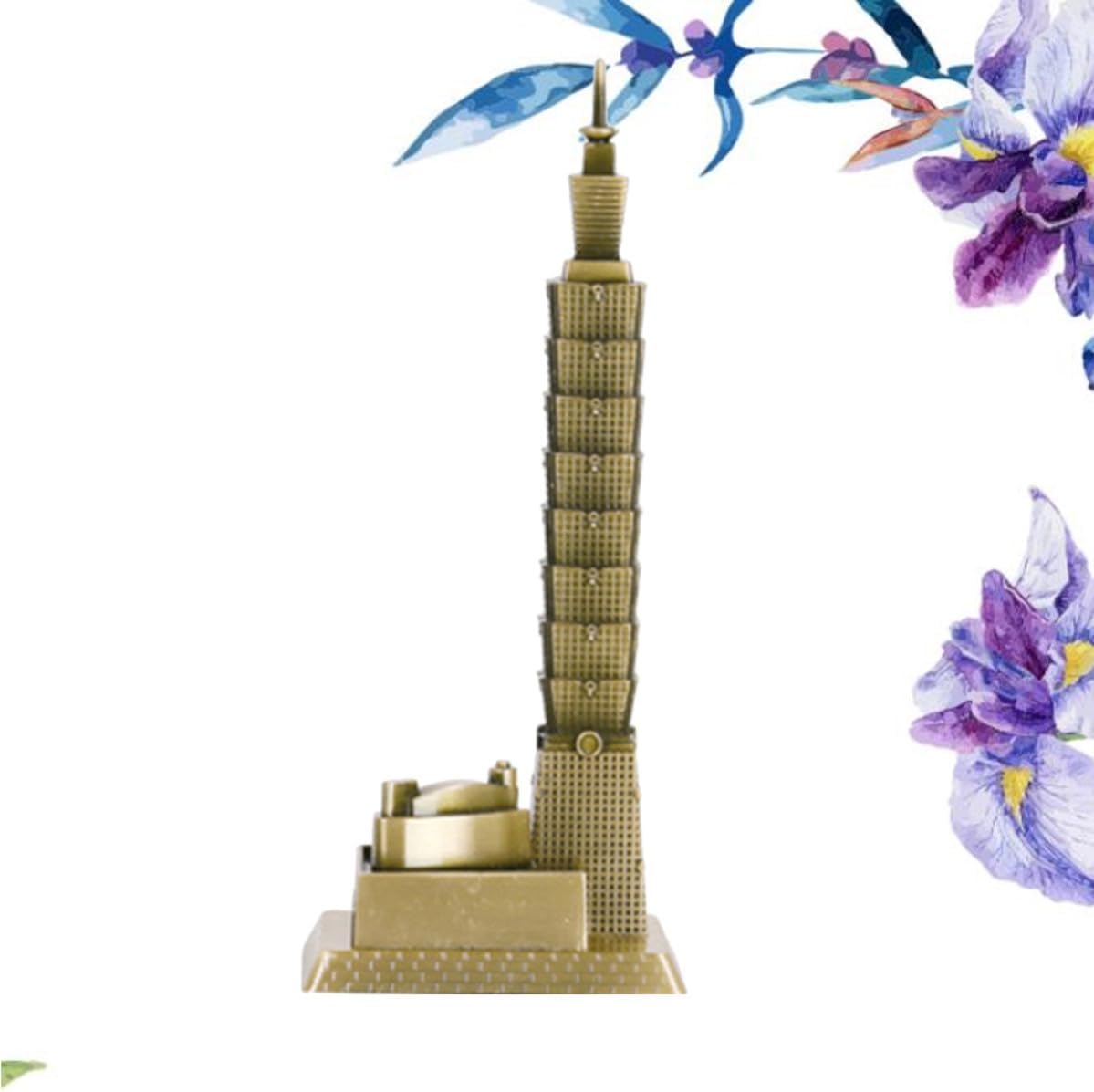 Retro Metal Landmark Building Decor Ornament 18cm Alloy