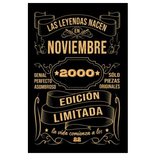 Cumpleaños Vintage Leyendas Nacen en Noviembre 2000: Regalo de 22 cumpleaños para mujeres y hombres, regalo de 22 cumpleaños para él/ella, Cuaderno Diario | regalos de noviembre