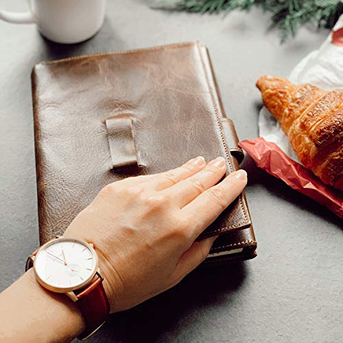 Image of RUSTIC TOWN Vintage Leather Journal Lined Pages - A5 Refillable Leather Journal for Men Writing Ruled Notebook - Handcrafted Travel Diary Gift for Men and Women