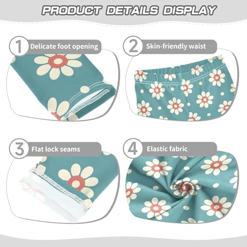 Simple Cute Floral Prints Girls Leggings Soft Comfortable Athletic Leggings Dancing Pants for 4-10 Years3
