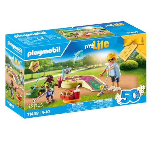 PLAYMOBIL myLife 71449 Minigolf, Schlag um Schlag zum Ziel, inklusive Golfschläger, Bällen, süßen Waffelherzen und EIS… – Ansicht 2