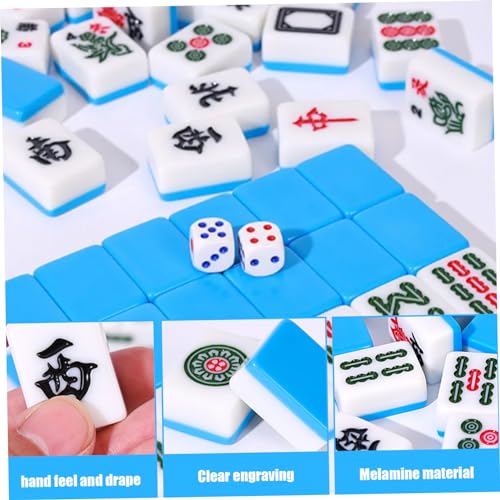 Set chino mini con 144 fichas, 2 dados y bolsa miniatura 4