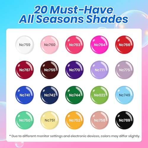 Image of Beetles Deal Box Gel Nail Polish Kit with U V Light - 20 Colors Gel Polish 40 Pcs Mix & Muse Nail Kit with TPO & HEMA Free Base and Top Coat DIY Nails Supplies Home Salon Manicure Set Gifts for Women