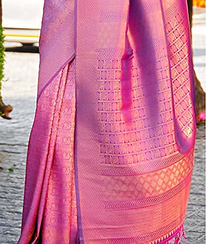 Pujia Mils Women's Banarasi Silk (Kumbhi Saree 1_Bright Wine)
