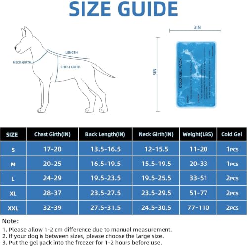 Chaleco de refrigeración para perros contra golpes de calor con bolsa de hielo 8