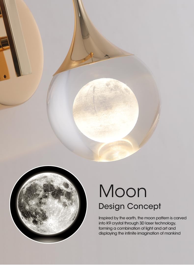 Lámpara de Pared Nórdica Luz de Aplique de Cristal Simple Accesorios LED para el Hogar Sala de estar Dormitorio Decoración (Estilo 5)