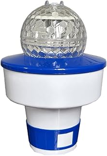 Chlorine Dispenser for Hot Tub, Pool Chlorine Floater with Solar Light, Large Capacity Chlorine Tablets Dispenser for Swimming Pool and Tablets, Floating Chlorine Dispenser Blue