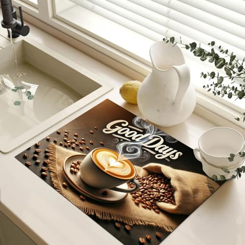 Image of HOMETITUTE Good Days Stove Top Cover 28x20 Diatomite Coffee Bar Mat | Electric stove decoration