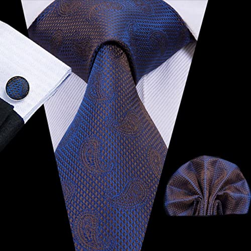 Juego de tirantes, corbata y pañuelo azul para hombre miniatura 7