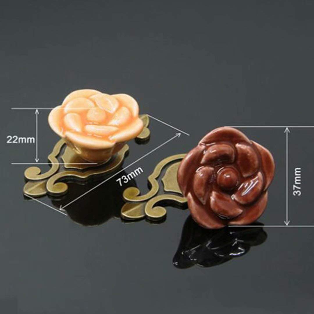 Klamki do drzwi, ceramiczne klamki do drzwi, uchwyt do szafki, ceramiczne drzwi do szafy ciągnie klamki do drzwi szuflady szafki, 10 szt (Color : Oranje, Size : Style B)
