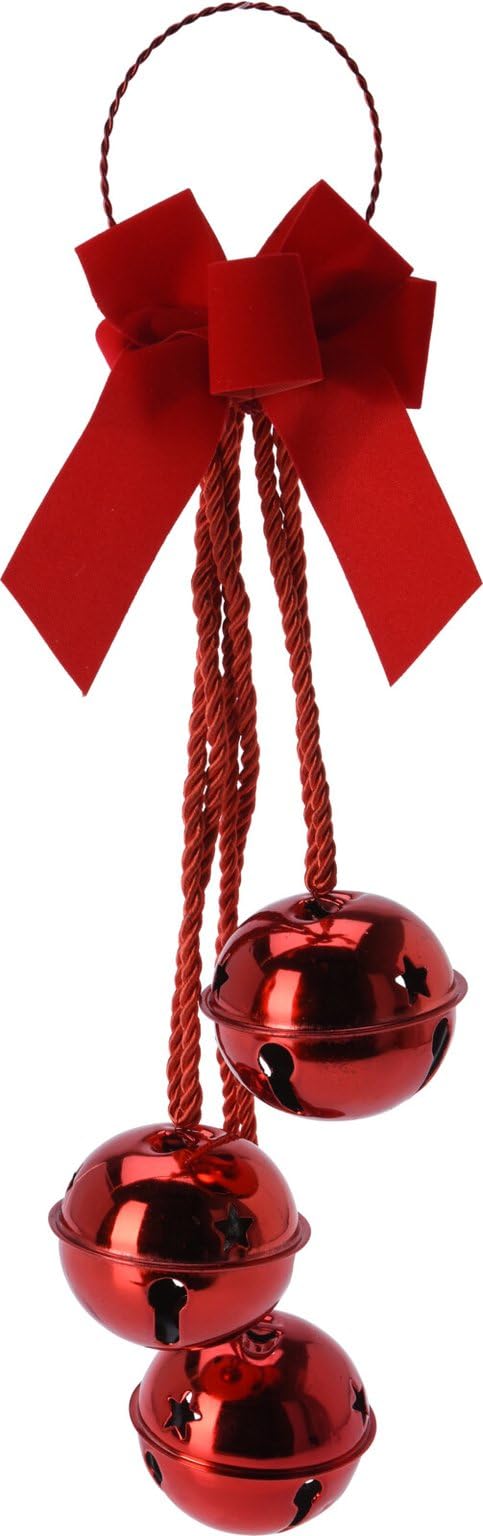 Carousel Extra Large Christmas Jingle Bells Door Hanger Christmas Ornament Red