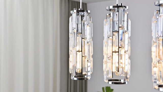 LMQNINE 4 Light Chrome Pendant Lighting Modern Pendant Light, Mini